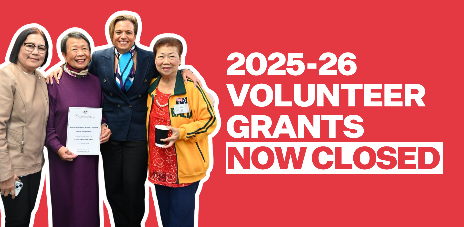 2025-26 Volunteer Grants Program – EOI Now Closed Main Image